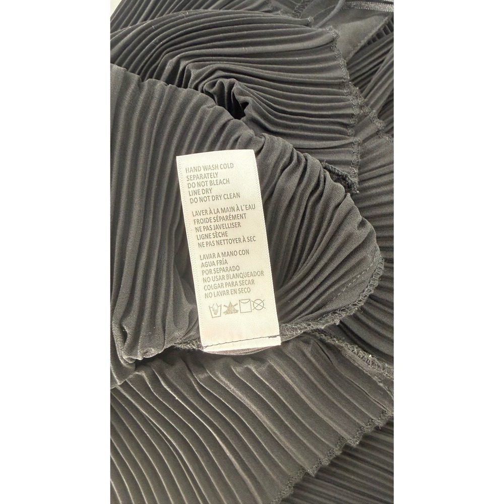 Good American Black Pleated Slip Midi Dress Spaghetti Strap Size 2 Chic Cocktail - Picture 7 of 7